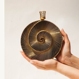 Rama Tourbillion Handmade Purse Handbag Gold Spiral Clutch
